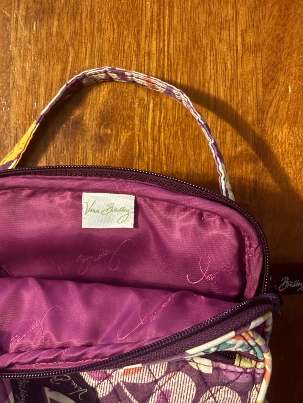 Vera Bradley Mini Hipster Crossbody purse in the Plum Crazy pattern - Picture 4 of 7